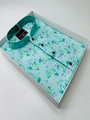 Premium Quality Digital Print Punjabi (আকাশি কালার)
